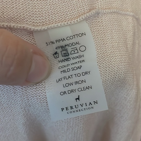 Peruvian connection XS pale pink tunic sweater - Picture 3 of 4